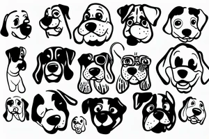 Happy dog face tattoo idea