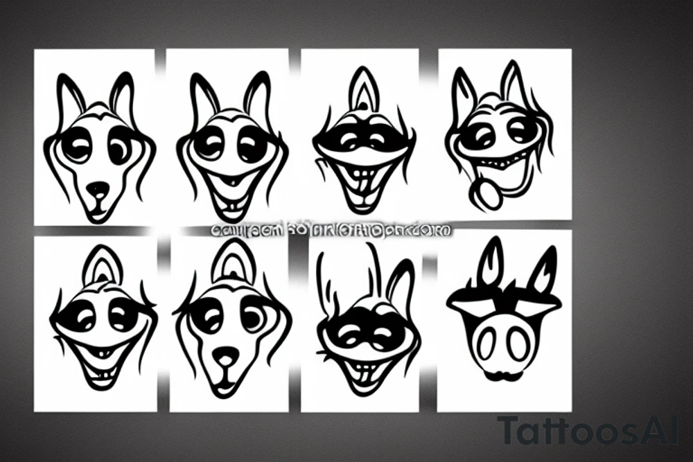 Happy dog face tattoo idea