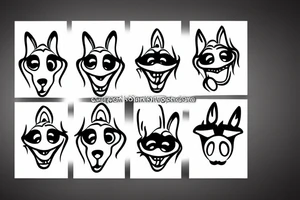 Happy dog face tattoo idea