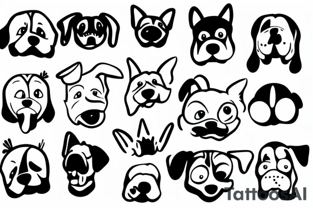 Happy dog face tattoo idea