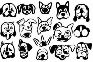 Happy dog face tattoo idea