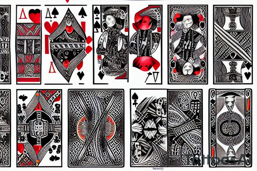 playing card, 5 of copas tattoo idea