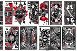 playing card, 5 of copas tattoo idea
