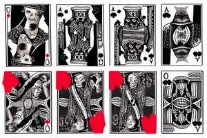 playing card, 5 of copas tattoo idea