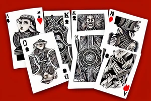 playing card, 5 of copas tattoo idea
