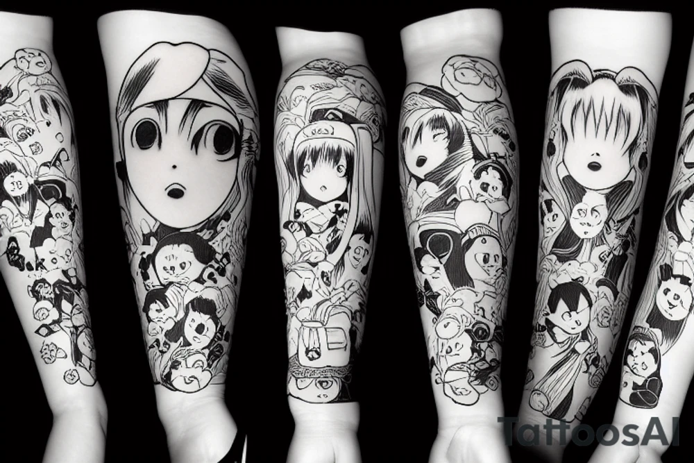 Girl with dog tattoo idea