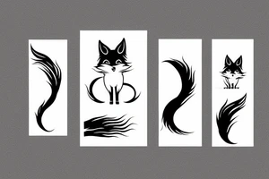nine tail fox cute fierce fineline kurama tattoo idea