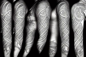 Dragon with cyber tribal lines tattoo idea