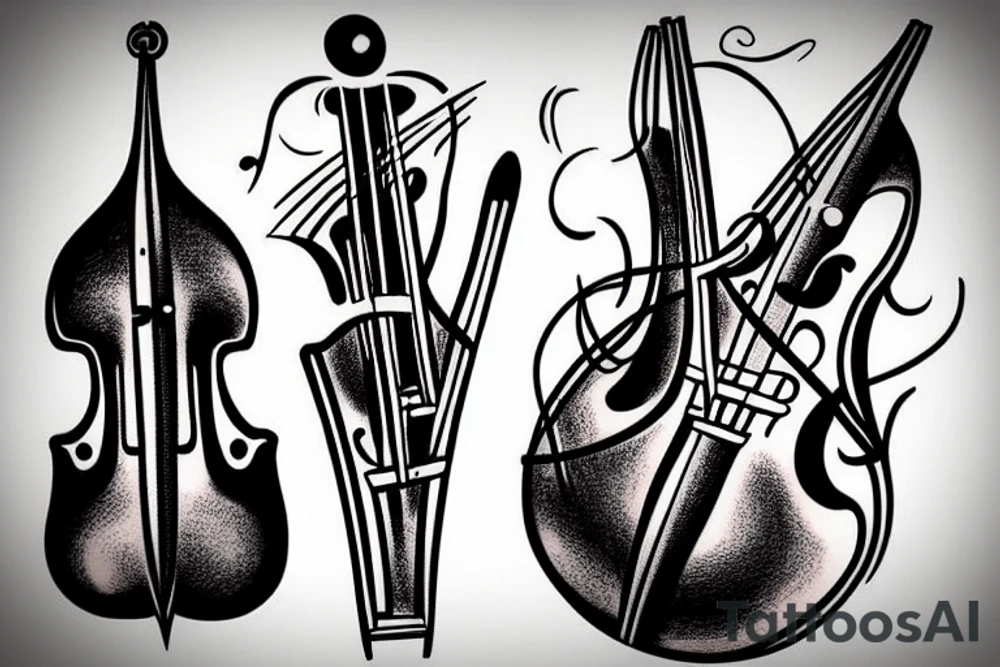 Double bass in space tattoo idea