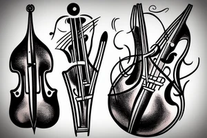 Double bass in space tattoo idea