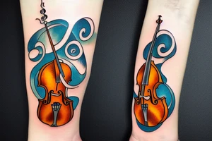 Double bass in space tattoo idea