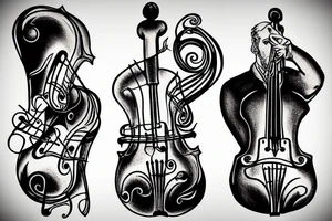 Double bass in space tattoo idea