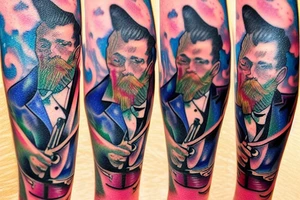 Double bass in space tattoo idea