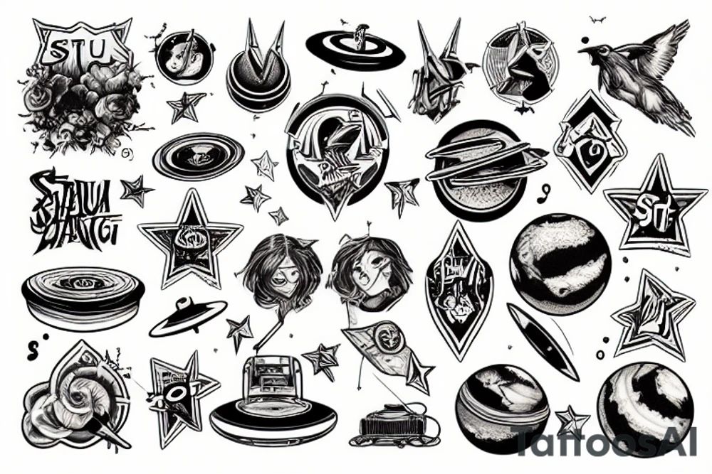 Saturn concert stage tattoo idea