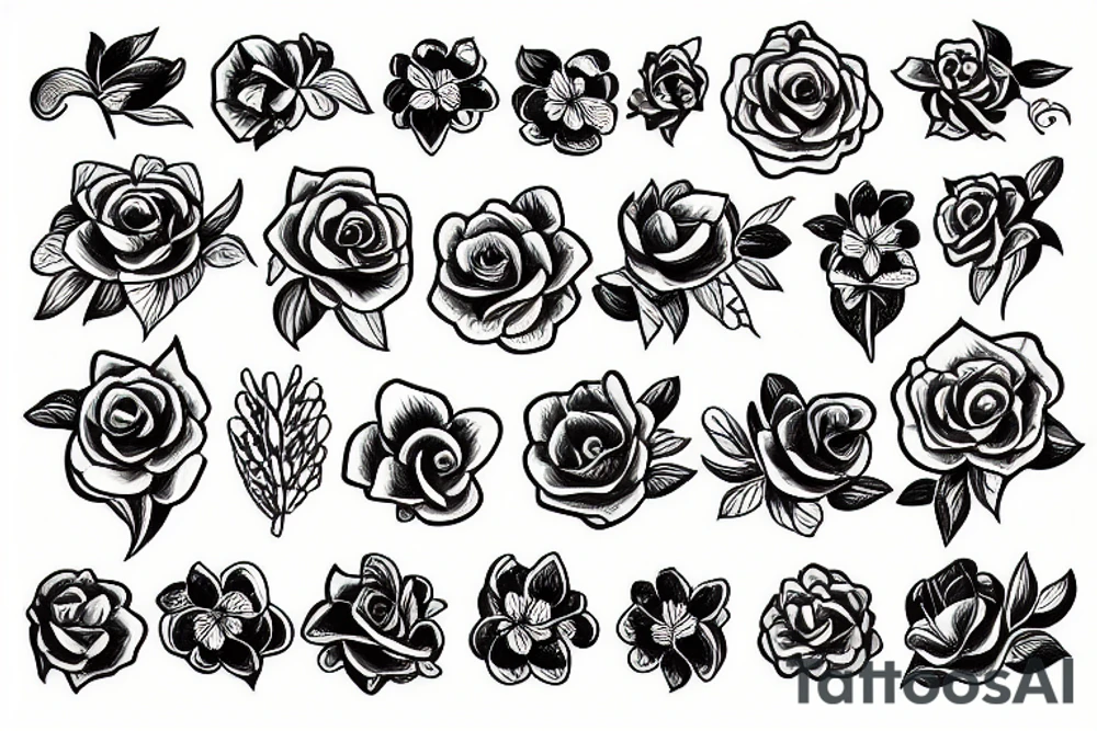 Black hand, flowers tattoo idea