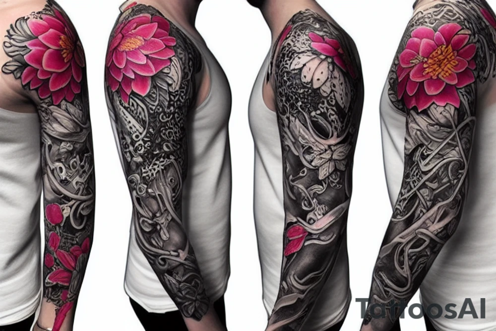 Floral sleeve tattoo idea