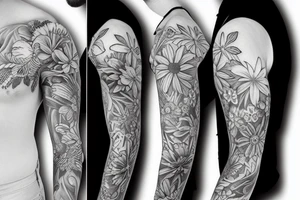 Floral sleeve tattoo idea