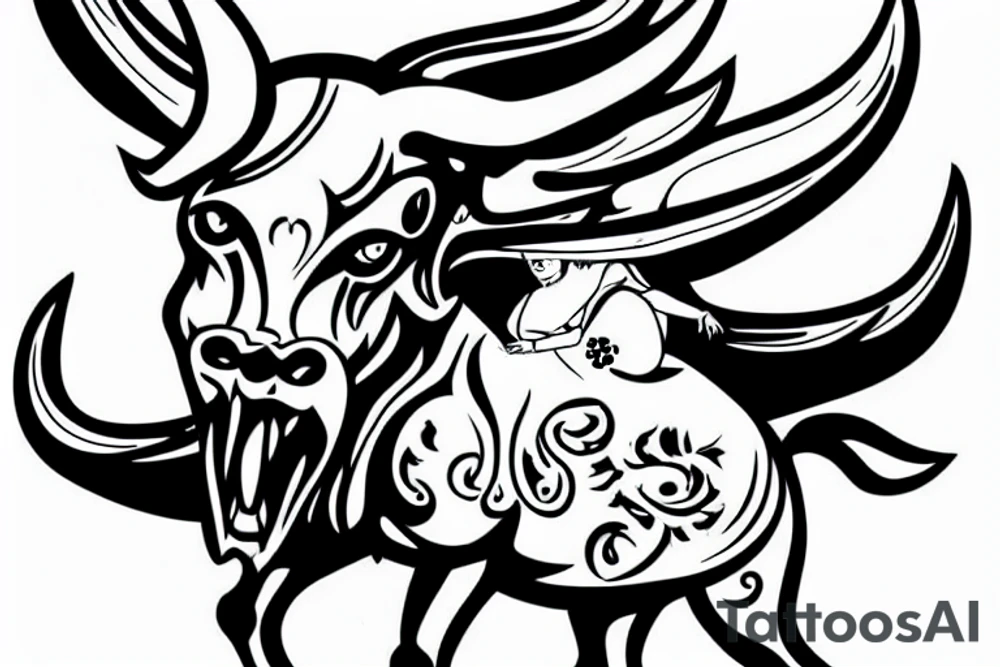 Devil riding a bull tattoo idea