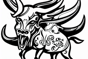 Devil riding a bull tattoo idea