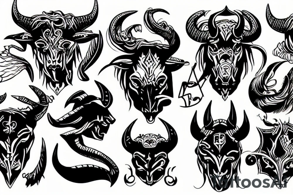 Devil riding a bull tattoo idea