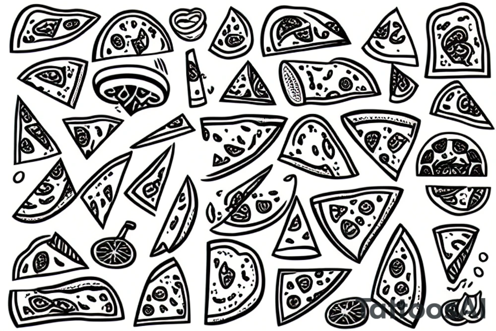 Pizza slice instead od hard work tattoo idea