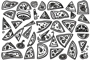 Pizza slice instead od hard work tattoo idea