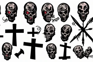 Grave cross zombie tattoo idea