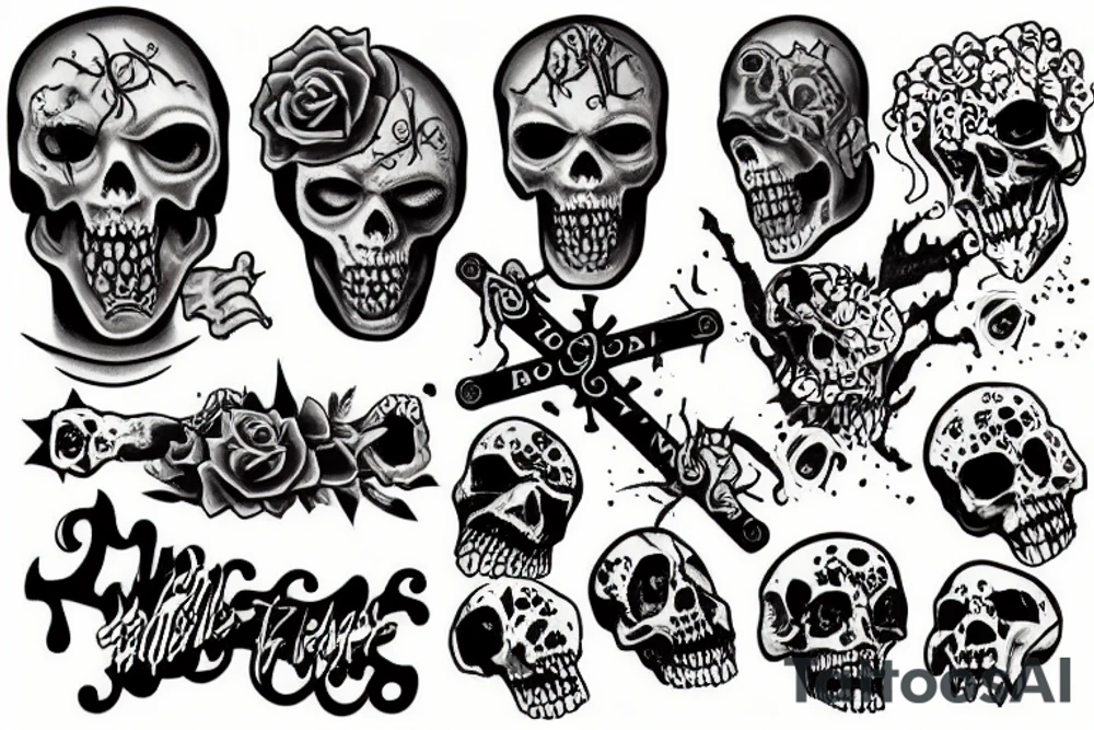 Grave cross zombie tattoo idea