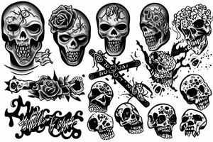 Grave cross zombie tattoo idea