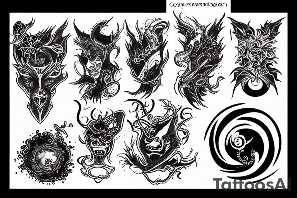 Cosmological demon tattoo idea