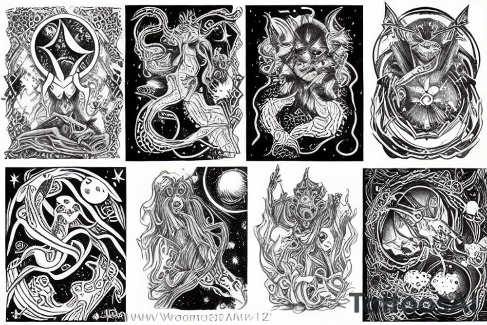 Cosmological demon tattoo idea