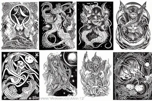 Cosmological demon tattoo idea