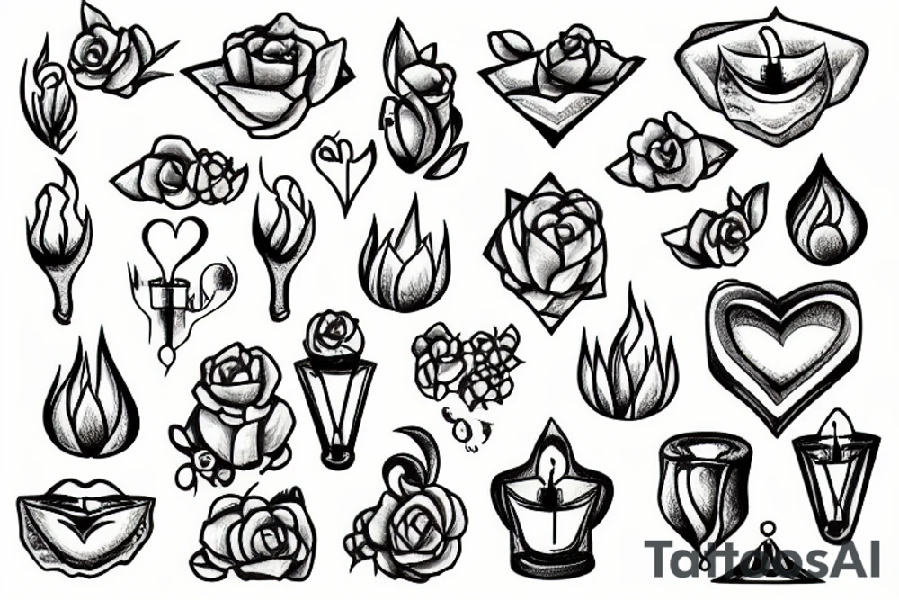 Stone wall candles tattoo idea
