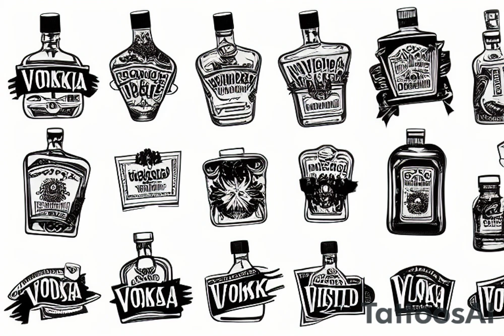 vodka label tattoo idea