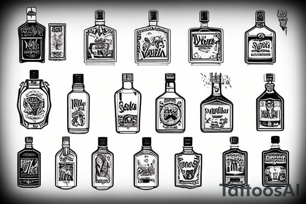 vodka label tattoo idea
