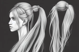 Portrait of a noble's half elf girl with long white ponytail hair, intricate, elegant, highly detailed, digital painting, ArtStation, concept art, smooth, sharp focus, illustration, symmetry tattoo idea
