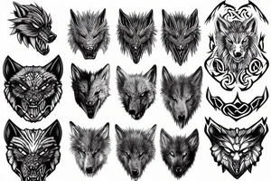 Norse designs that fade into Fenrir the wolf tattoo idea