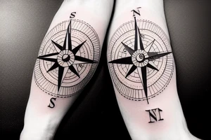 A compass with the date December 9th 2019 in it. With plumbing and flowers tattoo idea