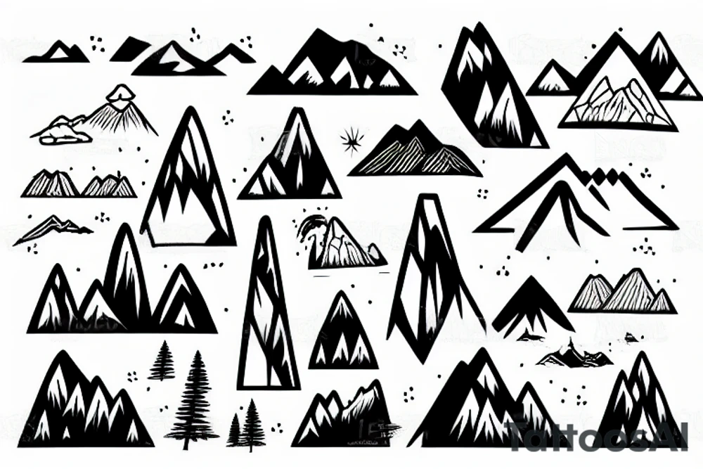 Mountain in South America with Shadow tattoo idea