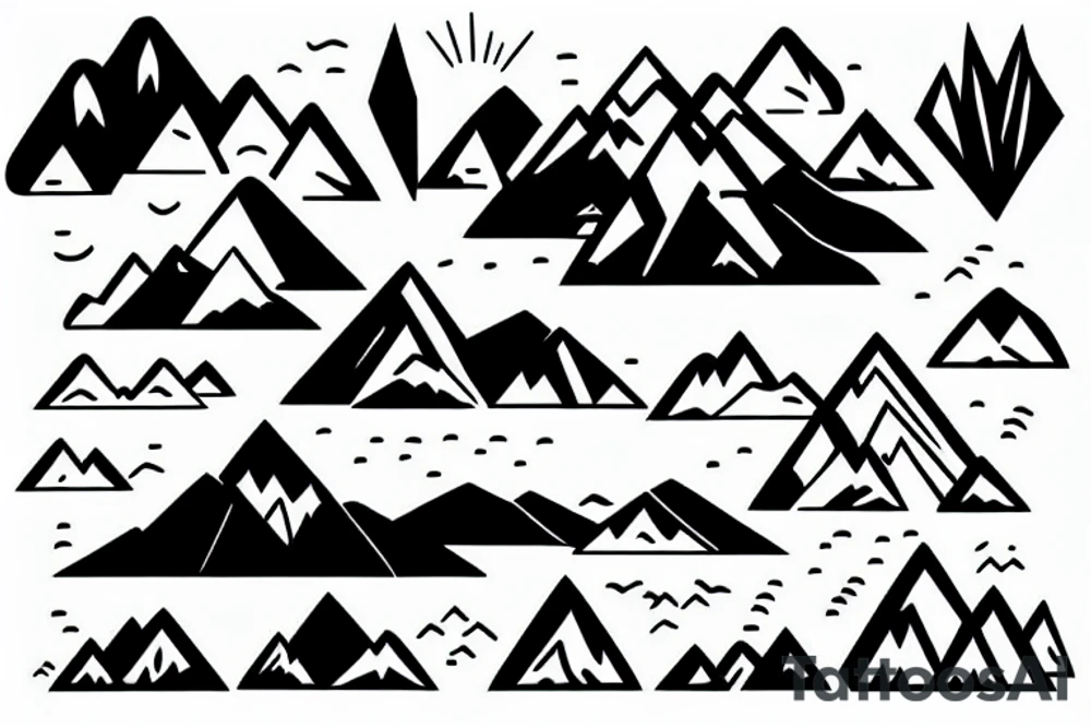 Mountain in South America with Shadow tattoo idea