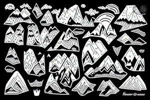 Mountain in South America with Shadow tattoo idea