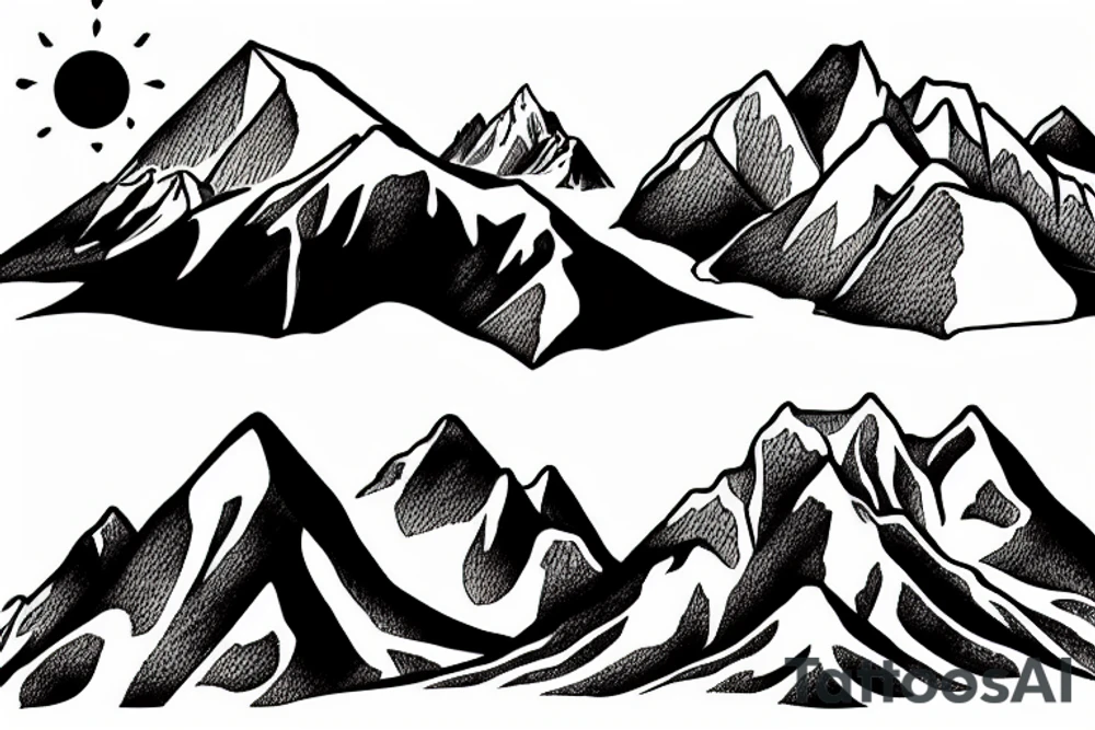 Mountain in South America with Shadow tattoo idea