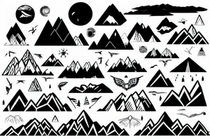 Mountains in South America with Shadow tattoo idea