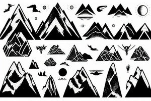Mountains in South America with Shadow tattoo idea