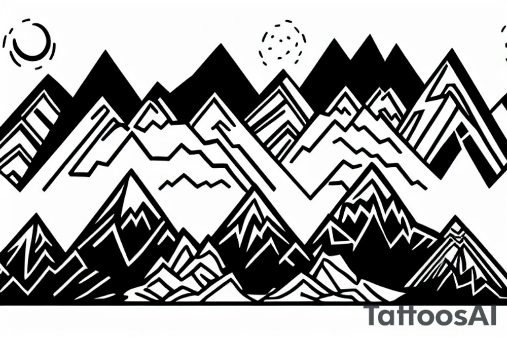 Mountains in South America with Shadow tattoo idea
