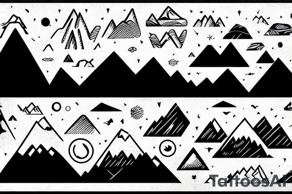 Mountains in South America with Shadow tattoo idea