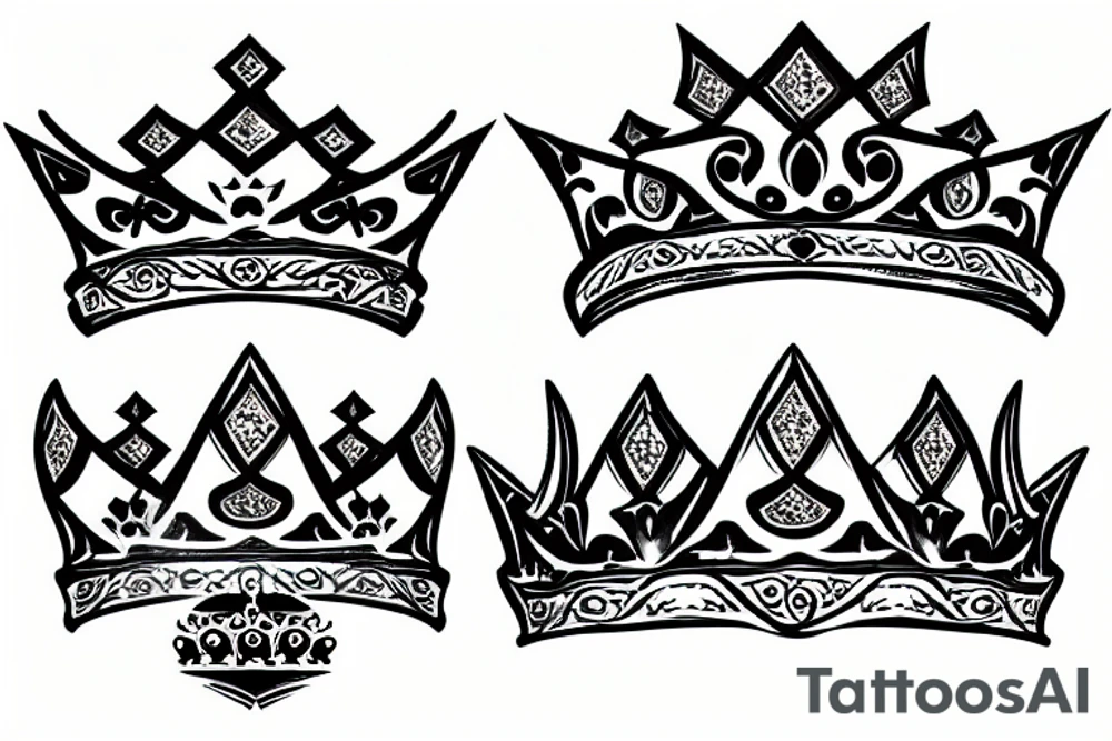 Male crown with diamond tattoo idea