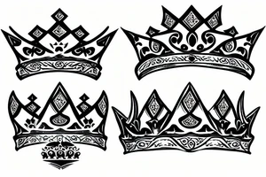 Male crown with diamond tattoo idea