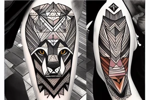 A mountain lion walking along the moutnains tattoo idea