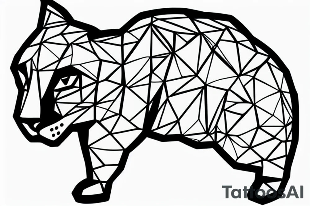 A mountain lion walking along the mountains. tattoo idea